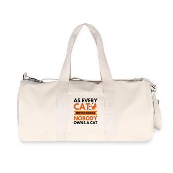Drôle de chat disant propriétaire de chat - Sac de sport en toile recyclée Stanley/Stella - blanc naturel - Devant