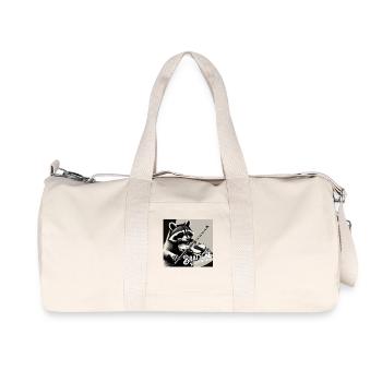 Bratsche Weich Und Sanft Waschbär Bratschist - Recycelte Canvas-Sporttasche von Stanley/Stella - Naturweiß - Vorne