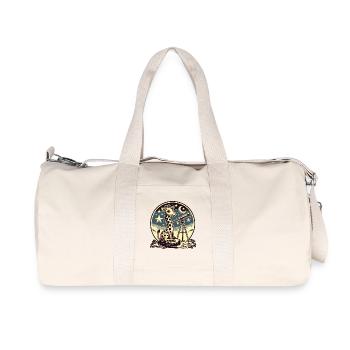 Giraffe observes stars with telescope - Recycled Canvas Sports Bag by Stanley/Stella - natural - Front