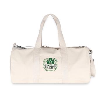 Lucky Clover St. Patrick's Day I'm Happy - Recycled Canvas Sports Bag by Stanley/Stella - natural - Front