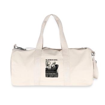 Overworked & Underf***ed Corporate Skeleton Humor - Recycled Canvas Sports Bag by Stanley/Stella - natural - Front