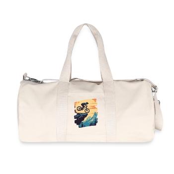 Mountainbiker Downhill Berge Radsport - Recycelte Canvas-Sporttasche von Stanley/Stella - Naturweiß - Vorne