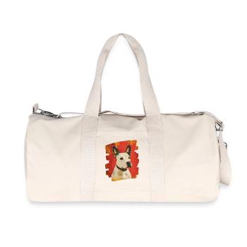 Bullterrier Kampfhund Hunderasse - Recycelte Canvas-Sporttasche von Stanley/Stella - Naturweiß - Vorne
