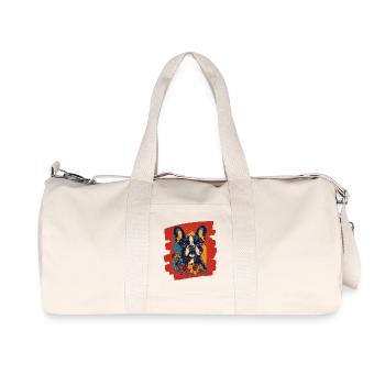 Bouledogue français Frenchie - Sac de sport en toile recyclée Stanley/Stella - blanc naturel - Devant