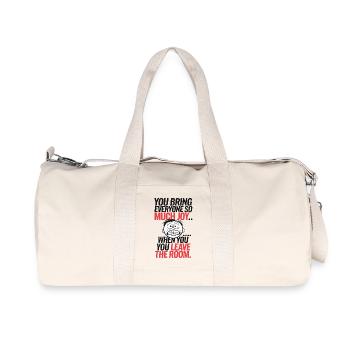 L’humour sarcastique – Vous apportez de la joie... Lorsque vous partez - Sac de sport en toile recyclée Stanley/Stella - blanc naturel - Devant