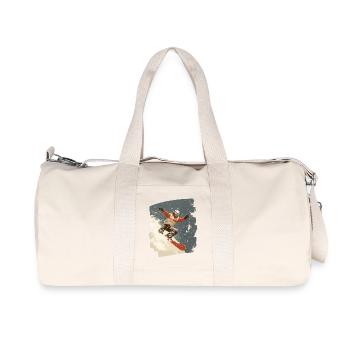 Snowboarder Pulverschnee - Recycelte Canvas-Sporttasche von Stanley/Stella - Naturweiß - Vorne