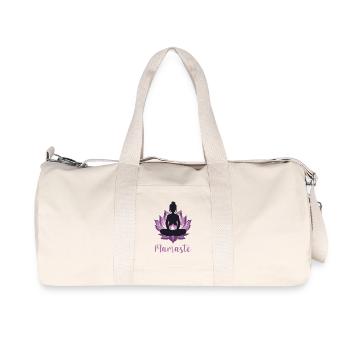 Enceinte Yoga Maman Grossesse Namaste Bébé - Sac de sport en toile recyclée Stanley/Stella - blanc naturel - Devant