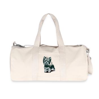 Charakterstarker Yorkshire Terrier Mit Treuem - Recycelte Canvas-Sporttasche von Stanley/Stella - Naturweiß - Vorne