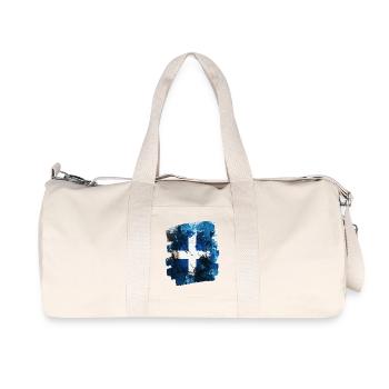 Finnische Flagge Finnland - Recycelte Canvas-Sporttasche von Stanley/Stella - Naturweiß - Vorne