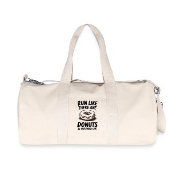 Run like donuts are at the finish line for marathon runners - Recycled Canvas Sports Bag by Stanley/Stella - natural - Front