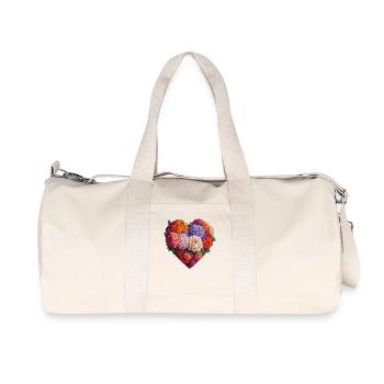 Heart of Lush Blossoms - Colorful Floral Art - Recycled Canvas Sports Bag by Stanley/Stella - natural - Front