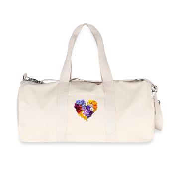 Heart of Pansies - Colorful Blossom Speech - Recycled Canvas Sports Bag by Stanley/Stella - natural - Front