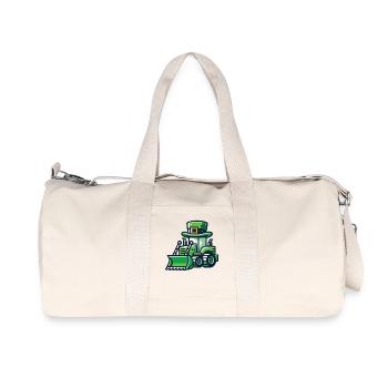 Baufahrzeuge Mit St. Patrick's Day Hut - Recycelte Canvas-Sporttasche von Stanley/Stella - Naturweiß - Vorne