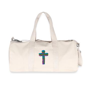 Croix Croix Coeurs Coeurs Crucifix - Sac de sport en toile recyclée Stanley/Stella - blanc naturel - Devant