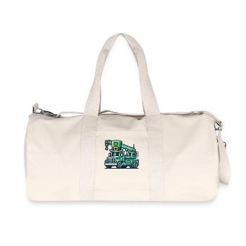 Saint-Patrick Véhicule de construction Enfants Fun - Sac de sport en toile recyclée Stanley/Stella - blanc naturel - Devant
