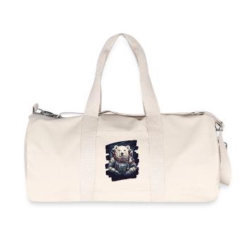 Polar Bear Astronaut - Recycled Canvas Sports Bag by Stanley/Stella - natural - Front