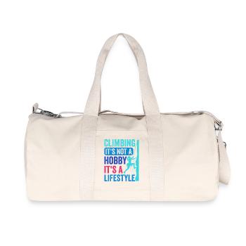 L’escalade - ce n’est pas un passe-temps. C’est un style de vie - Sac de sport en toile recyclée Stanley/Stella - blanc naturel - Devant