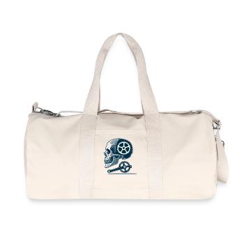 Bicycle Skeleton Sprocket Cycling - Recycled Canvas Sports Bag by Stanley/Stella - natural - Front