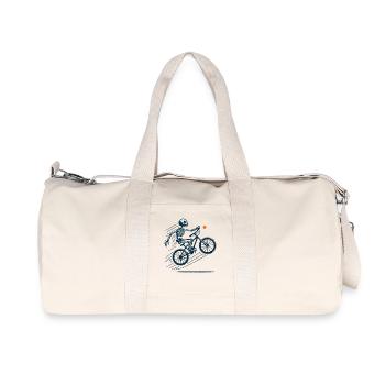 Retro Bicycle Skeleton Mountain Bike Adventure - Recycled Canvas Sports Bag by Stanley/Stella - natural - Front