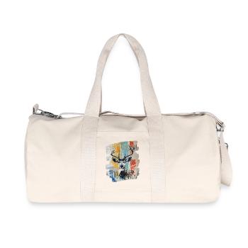 Hirsch mit Geweih - Recycelte Canvas-Sporttasche von Stanley/Stella - Naturweiß - Vorne