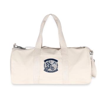 Bicycle Retro Bear I Love MTB Club - Recycled Canvas Sports Bag by Stanley/Stella - natural - Front