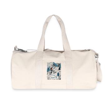 Bike Adventurer: This Way To Having Fun - Recycled Canvas Sports Bag by Stanley/Stella - natural - Front