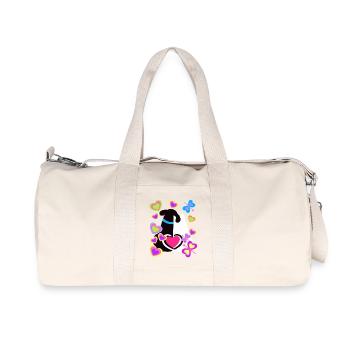 Chien Chats Saint-Valentin Amour Rétro Vintage - Sac de sport en toile recyclée Stanley/Stella - blanc naturel - Devant