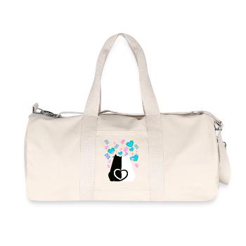 Cat Cats Valentine Retro Vintage Valentine's Day - Recycled Canvas Sports Bag by Stanley/Stella - natural - Front