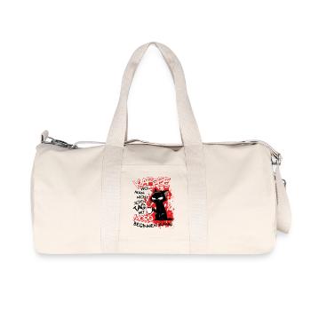 Kaffee kann Mord verhindern – Sarkastische Katze - Recycelte Canvas-Sporttasche von Stanley/Stella - Naturweiß - Vorne