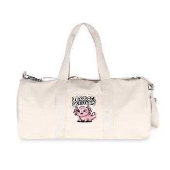 I Axolotl questions Jeu de mots Mignon amphibien Salamandre - Sac de sport en toile recyclée Stanley/Stella - blanc naturel - Devant