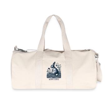 Ostern Hase Retro Vintage Cottagecore Stil - Recycelte Canvas-Sporttasche von Stanley/Stella - Naturweiß - Vorne