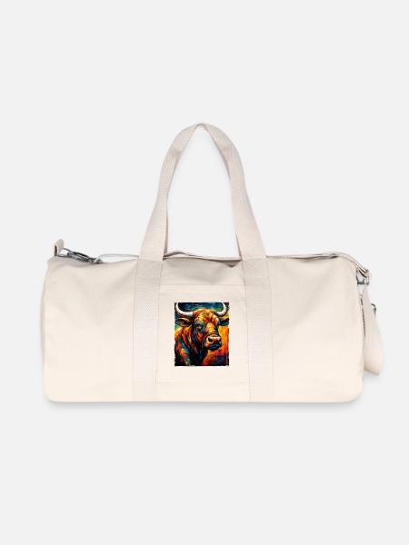 Taureau Portrait Taureau - Sac de sport en toile recyclée Stanley/Stella - blanc naturel