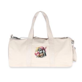 Lapin rétro de Pâques avec des lunettes dans le style cottagecore - Sac de sport en toile recyclée Stanley/Stella - blanc naturel - Devant