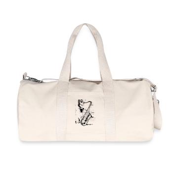 Saxophone Player Graphics - Recycled Canvas Sports Bag by Stanley/Stella - natural - Front