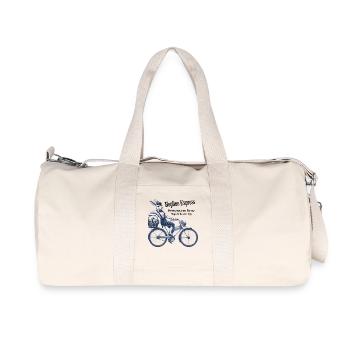 Vélo Lapin Rétro de Pâques Joy Hopline - Sac de sport en toile recyclée Stanley/Stella - blanc naturel - Devant