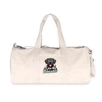 I like my Labrador dog love - Recycled Canvas Sports Bag by Stanley/Stella - natural - Front
