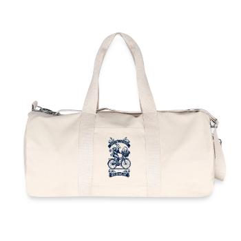 Easter Retro Bunny Bicycle Basket Eggs - Recycled Canvas Sports Bag by Stanley/Stella - natural - Front