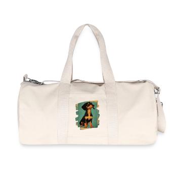 Dackel Dachshund - Recycelte Canvas-Sporttasche von Stanley/Stella - Naturweiß - Vorne
