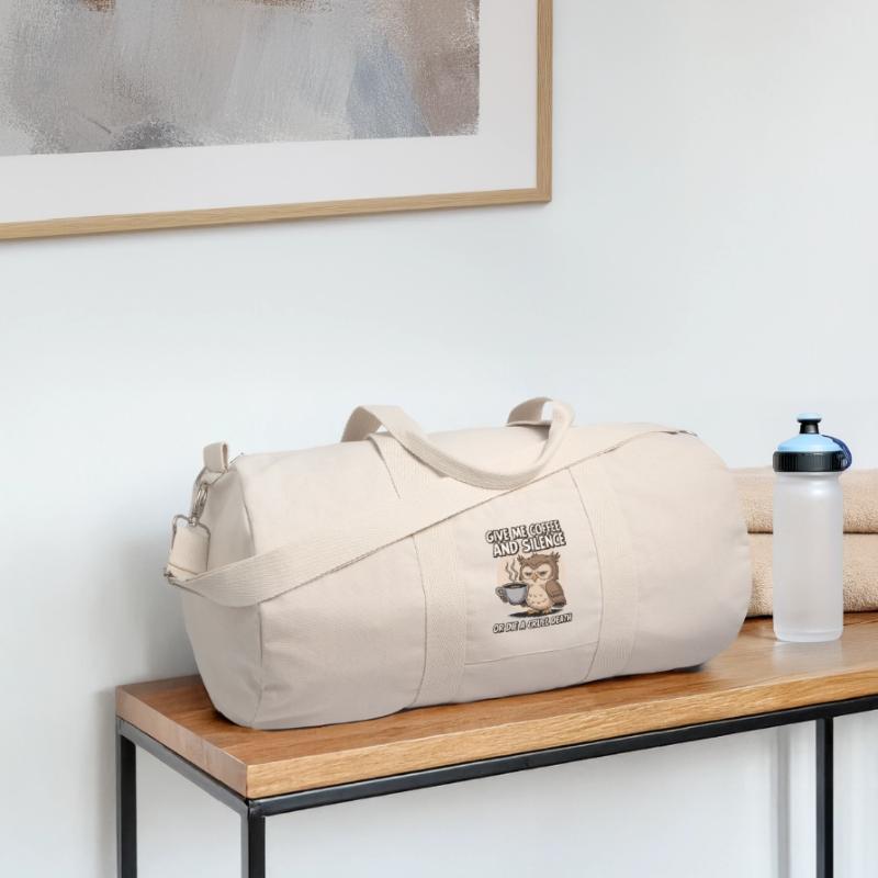 Kaffee Eule - geb mir Kaffee und Stille oder stirb Recycelte Canvas-Sporttasche von Stanley/Stella