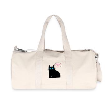 Black cat who asks us to follow his gaze - Recycled Canvas Sports Bag by Stanley/Stella - natural - Front