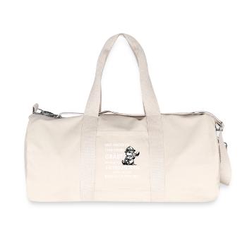 Qui creuse une fosse pour les autres - Drôle de dicton de bâtiment - Sac de sport en toile recyclée Stanley/Stella - blanc naturel - Devant