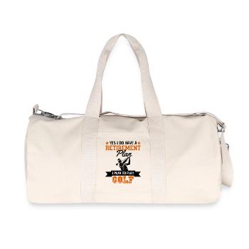 Golf Rentenplan Spruch Golfspieler Fan - Recycelte Canvas-Sporttasche von Stanley/Stella - Naturweiß - Vorne