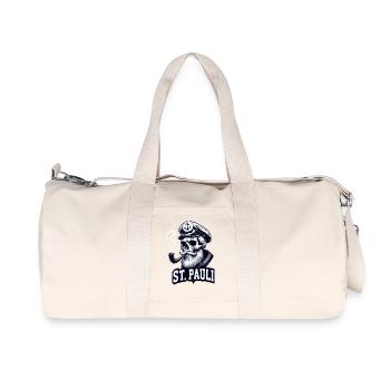 St.Pauli Kiez Hamburg Totenkopf Sankt Pauli - Recycelte Canvas-Sporttasche von Stanley/Stella - Naturweiß - Vorne