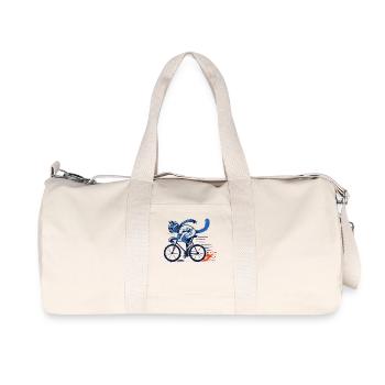Bicycle cat for stylish road cyclists - Recycled Canvas Sports Bag by Stanley/Stella - natural - Front