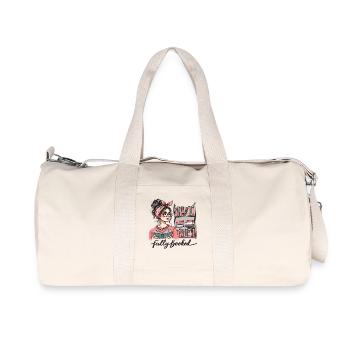 Design de fille de livre rétro pour les lecteurs fréquents - Sac de sport en toile recyclée Stanley/Stella - blanc naturel - Devant