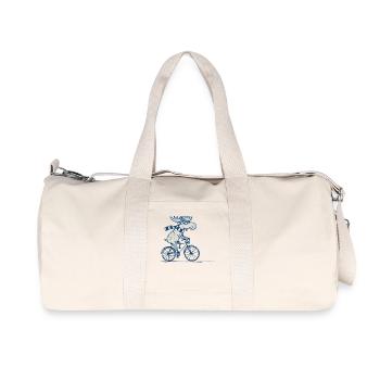 conception de dessin animé de vélo d’orignal avec humour dans le rétro - Sac de sport en toile recyclée Stanley/Stella - blanc naturel - Devant