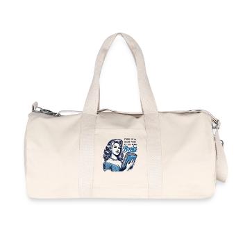 Retro book girl design for frequent readers with aesthetics - Recycled Canvas Sports Bag by Stanley/Stella - natural - Front