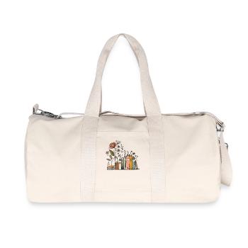 Book Lovers Floral Book Design in Cottagecore - Recycled Canvas Sports Bag by Stanley/Stella - natural - Front