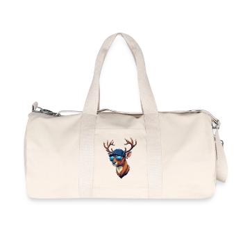 Hunting Hunter Game Shooting Hunting Deer Antlers Deer - Recycled Canvas Sports Bag by Stanley/Stella - natural - Front