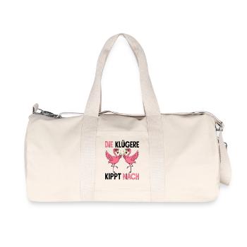 Die Klügere Kippt Nach Malle Mädelsabend JGA - Recycelte Canvas-Sporttasche von Stanley/Stella - Naturweiß - Vorne